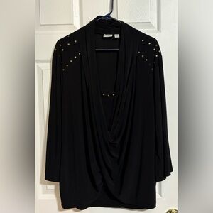 CATO Black Scoop Neck Top - 22/24W